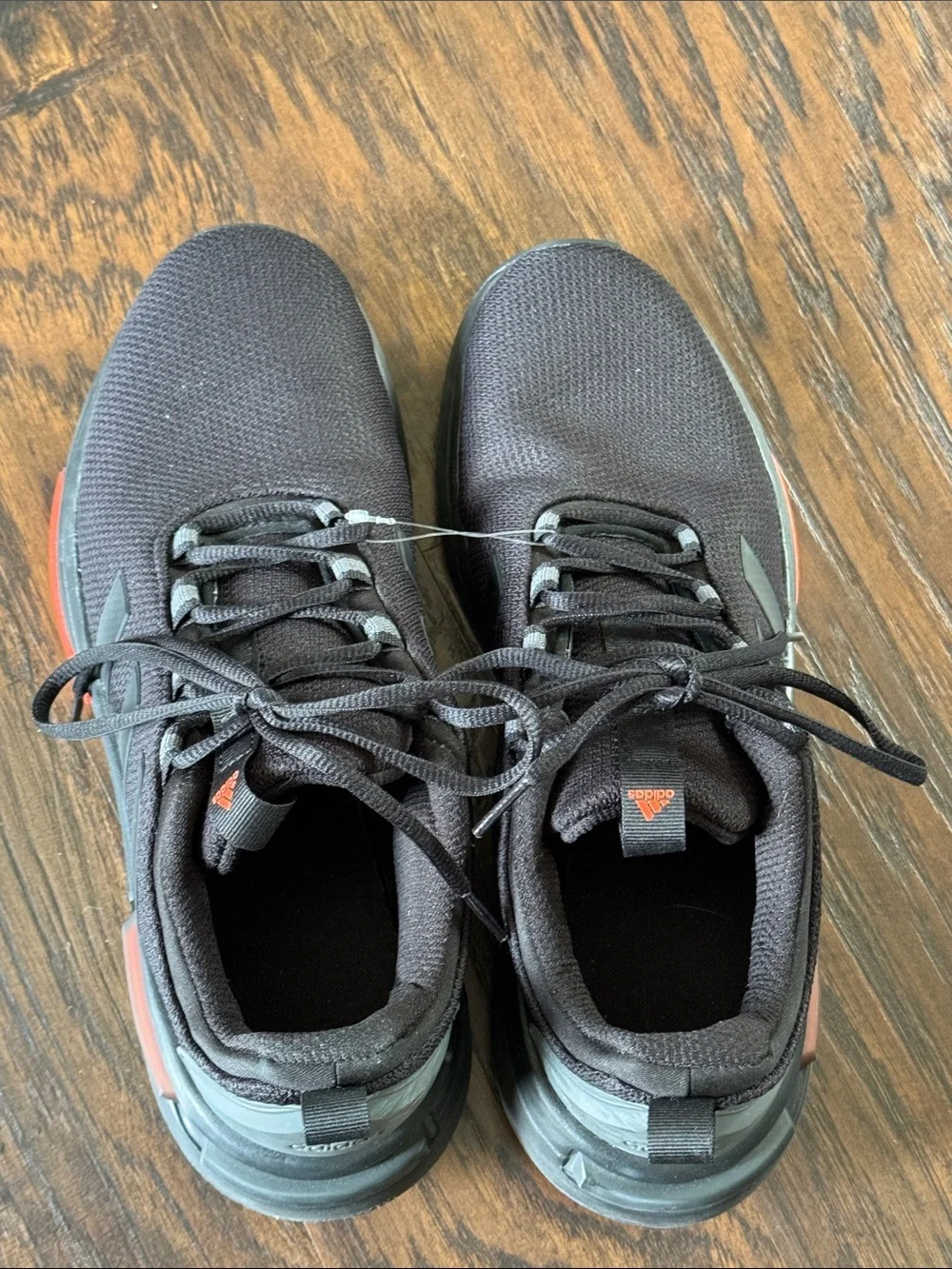 adidas Men’s Black Athletic Shoes with Red Accents
